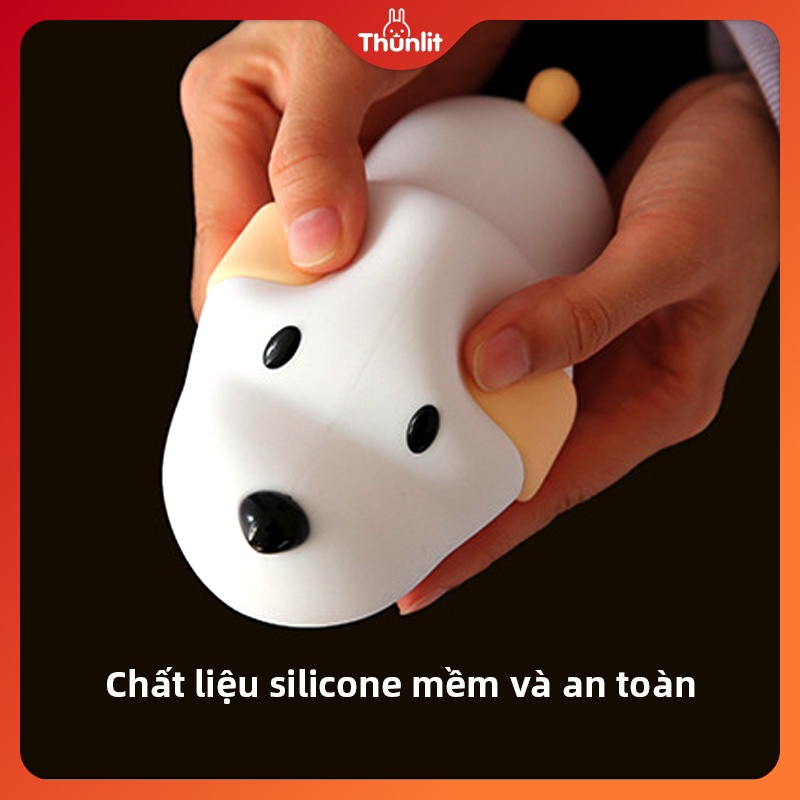 Đèn Ngủ Thunlit Hình Chú Cún Dễ Thương 1200mah 2 Màu Sắc Tùy Chọn Có Thể Sạc Lại Tiện