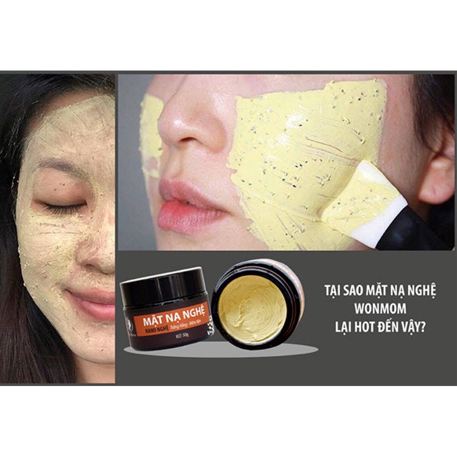 Mặt nạ nghệ hữu cơ Wonmom - dưỡng da an toàn cho Mẹ trước và sau sinh 50gr - Việt Nam