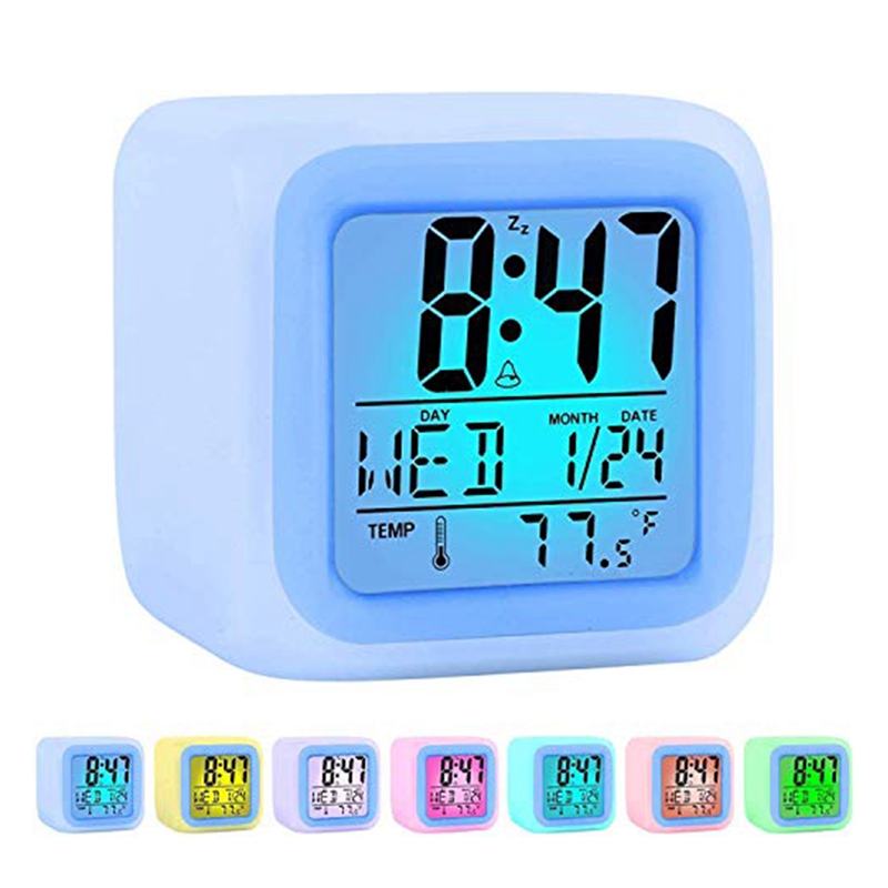 Bliss Alarm Clock Kids Wake Up Easy Setting Digital Travel for Boys Girls, Large Display Time/Date/Alarm with Snooze, Bedside Clock Handheld Sized, LED Night Light Clock - Best Gift for Kids