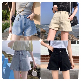 Quần sooc bò jean nữ cạp cao shorts jeans Quảng Châu phong cách Hàn Quốc sành điệu style năm 2021