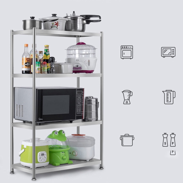 (Bảo Hành 1Năm) Kệ để lò vi sóng 4 tầng, chất liệu inox 304, kích thước 110x60x38cm - Kệ để đồ nhà bếp đa năng