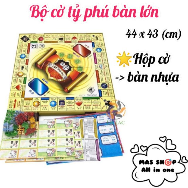 Bộ cờ tỷ phú lớn 44 x 43 (cm) có hộp bàn nhựa