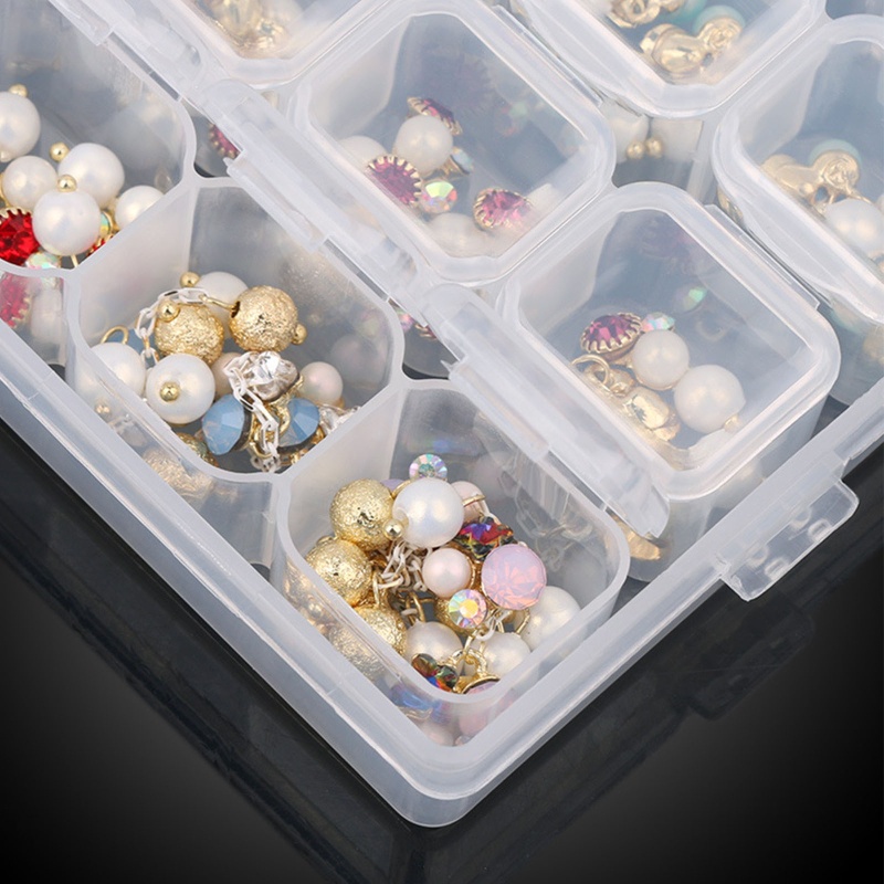 Hộp Nhựa 28 Ngăn Đựng Phụ Kiện Trang Trí Móng Nghệ Thuật