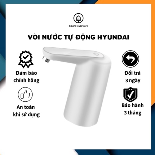 Vòi hút nước, bơm nước từ bình, chai nút bấm thông minh chính hãng thương hiệu Hyundai Hàn Quốc tiện lợi