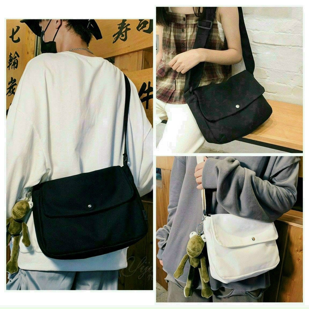 Túi vải canvas đeo chéo nam nữ size to đi chơi đi học ulzzang thời trang đẹp giá rẻ DIOMI