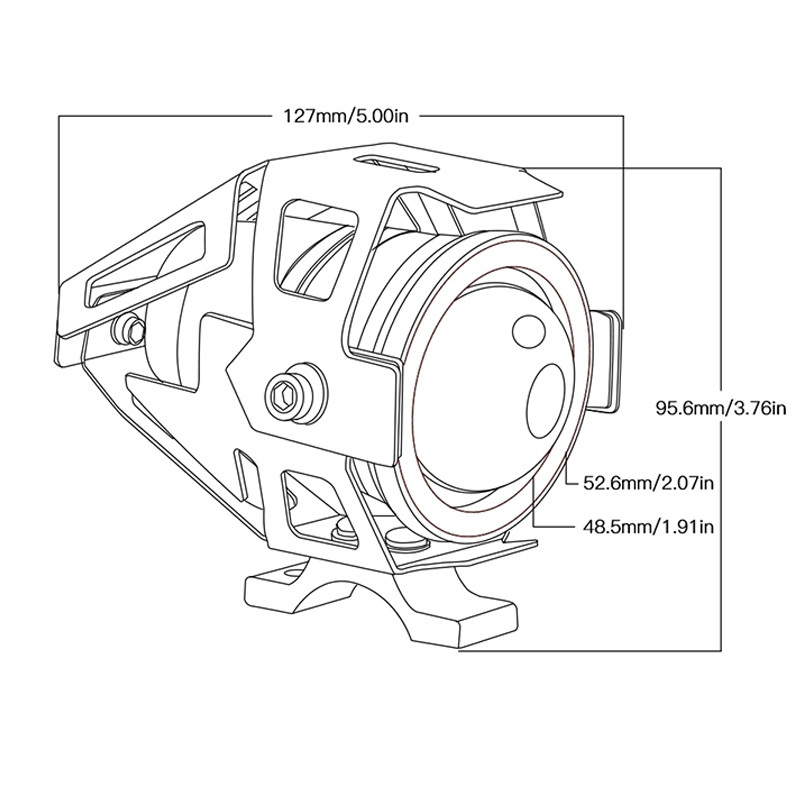 Đèn Pha Cho Xe Mô Tô 12v 125w 3000lmw Chip U5