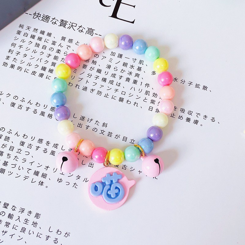 Vòng đeo cổ hạt ngũ sắc CAMQUYTSTORE cho thú cưng chó mèo