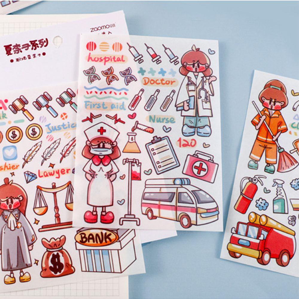 AUGUSTINA Miếng Dán Hoạt Hình Kawaii Tự Dính Chống Thấm Nước Dễ Thương Trang Trí Trường Học