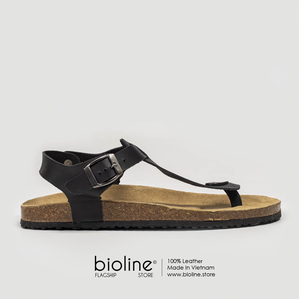 [DA BÒ THẬT] D10-Dép da bò xỏ ngón chiến binh Birken Bioline Unisex (Đế trấu)