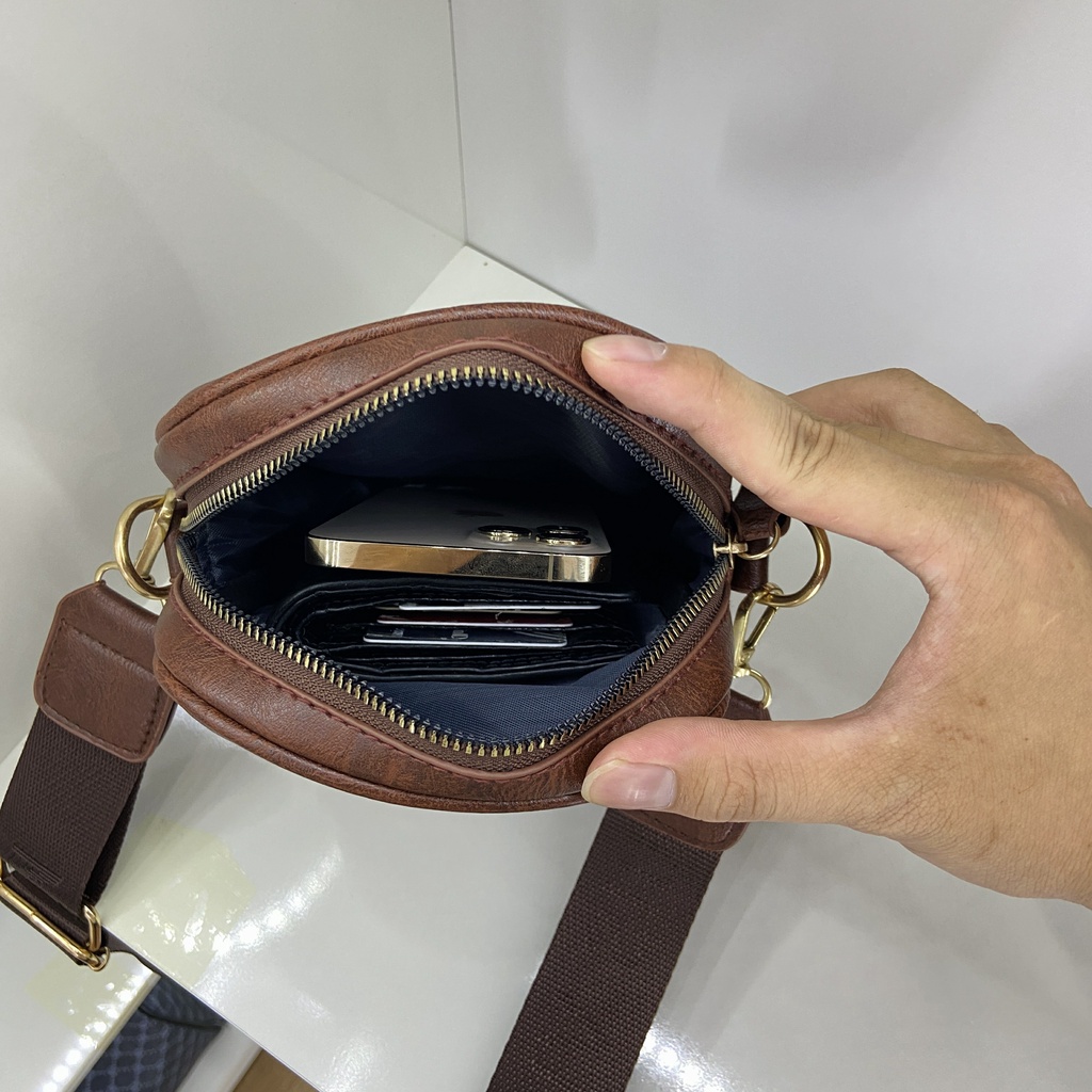 TÚI DA BÒ MINI BAG- PHONG CÁCH ĐƠN GIẢN TINH TẾ- Túi đeo chéo hông Đẹp