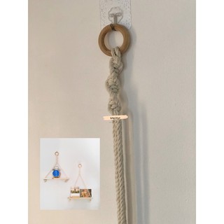 Dây treo kệ, treo chậu cây trang trí handmade đa năng có vòng gỗ đan 4 sợi - xaviero decor