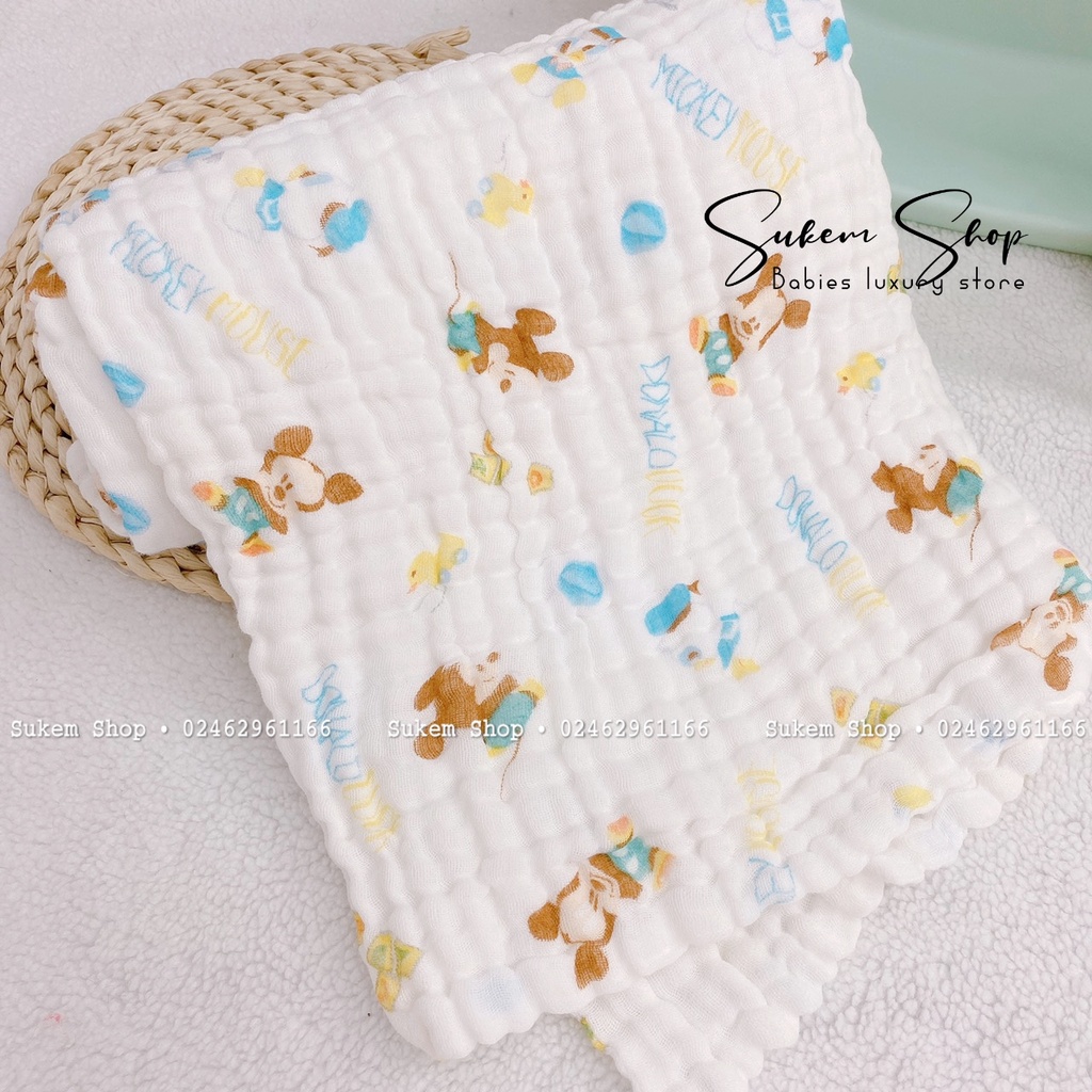 Khăn Tắm Xô Nhăn 6 lớp Xuất Nhật Cực Đẹp Loại To Cho Bé