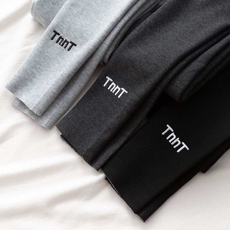 (CÓ SẴN) Quần legging len gân LÓT LÔNG dày dặn, hàng chuẩn siêu ấm thêu chữ | BigBuy360 - bigbuy360.vn