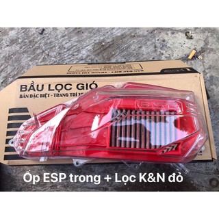 Combo ốp bô e và lọc gió thép K&N