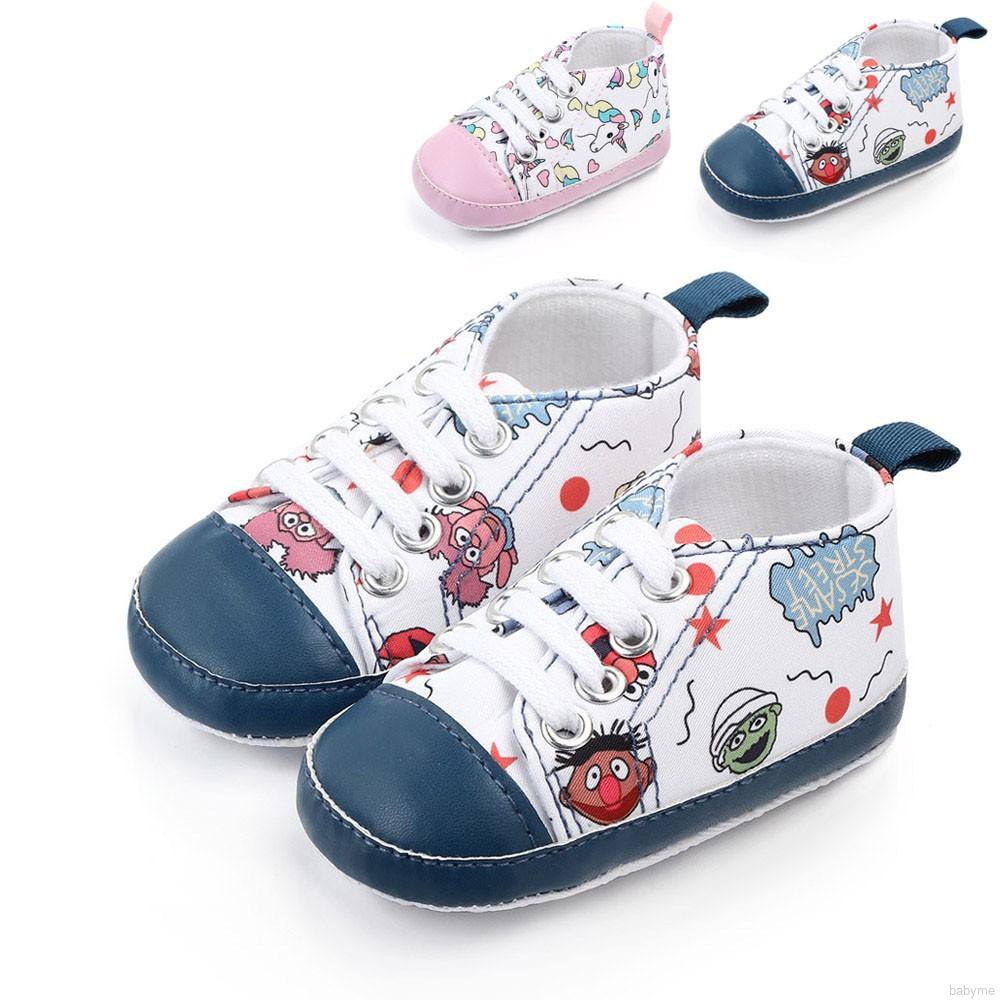 Babyme Baby Boys Girls Breathable Anti-Slip Print Shoes Sneakers Toddler Soft Soled Walking Shoe