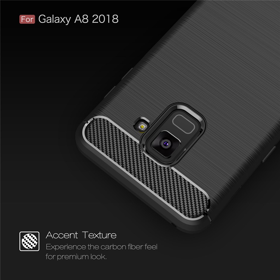 Ốp điện thoại TPU mềm Silicone thiết kế cạnh viền carbon cho Samsung Galaxy A8 2018 A6 A8+ a7 2018 A530F A9 2018