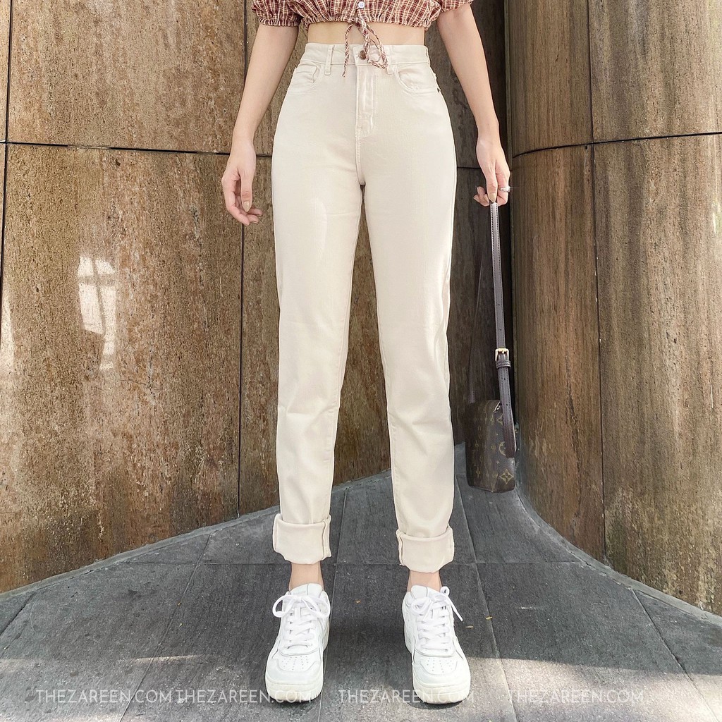 QUẦN JEANS BAGGY KEM BASIC ZAREEN JEA116