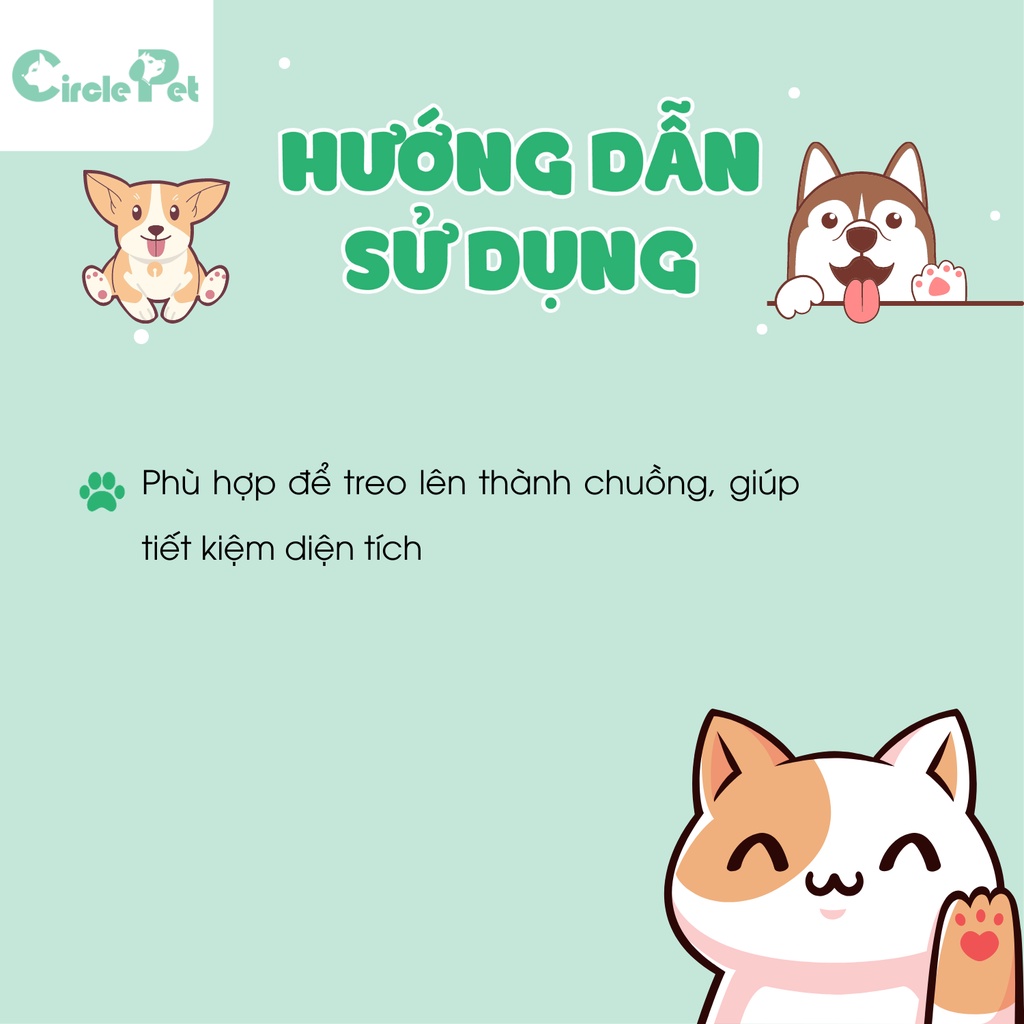Bình Nước Gắn Chuồng Chó Mèo PIAN PIAN Tiện Lợi, Sạch Sẽ - Circle Pet