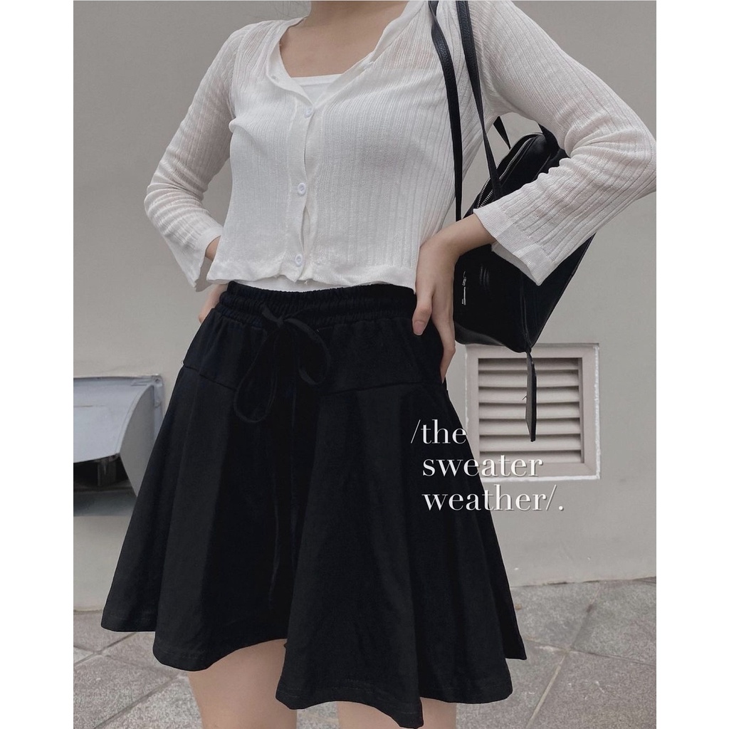 Quần đùi nữ quần short giả chân váy cạp chun chất  mát | BigBuy360 - bigbuy360.vn