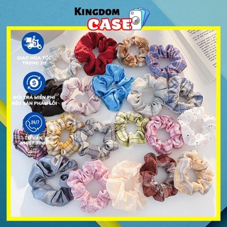 Dây cột tóc vải nhiều màu, dây cột tóc scrunchies xinh xắn