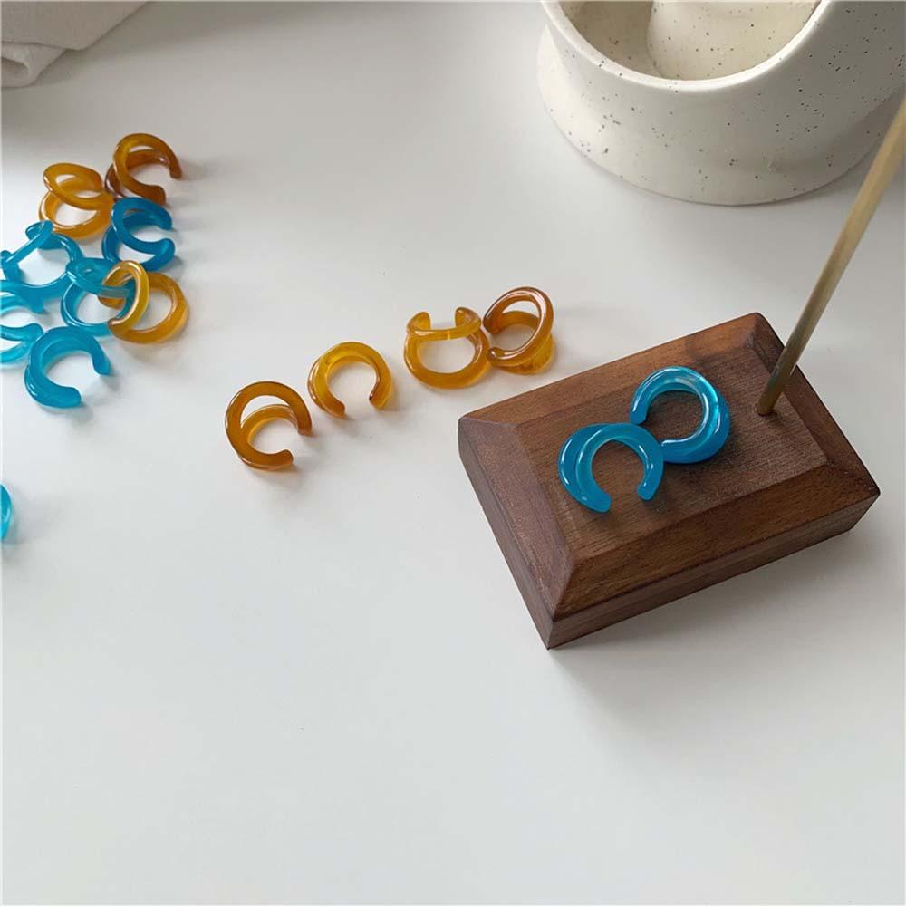 Khuyên Kẹp Vành Tai Bằng Nhựa Resin Phong Cách Hàn Quốc Dễ Thương Cho Nữ