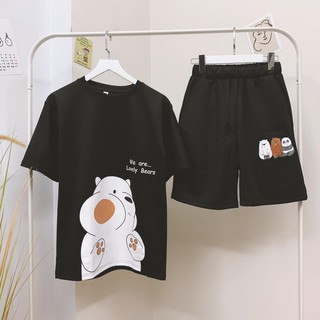 Set đồ bộ hoạt hình unisex couple khủng long / Bộ đồ đôi nam nữ