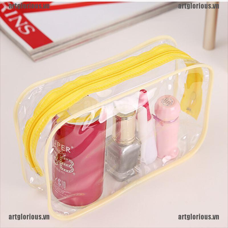 Túi đựng mỹ phẩm đồ dùng vệ sinh cá nhân du lịch bằng nhựa PVC trong suốt có khóa kéo