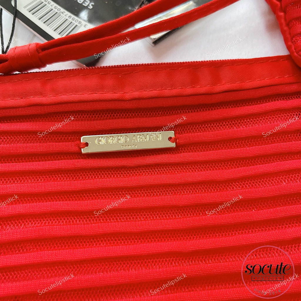 Túi mỹ phẩm Giorgio Armani lưới đỏ MS24
