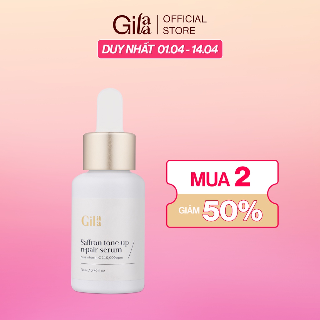 Tinh chất dưỡng trắng Gilaa Saffron Tone up Repair Serum - 20ml