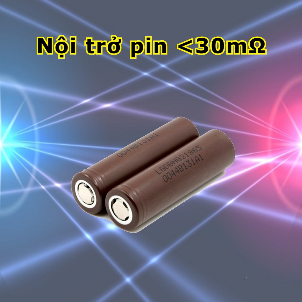 Cell Pin lithium LG HG2 18650 3000 mAh dòng xả 20A sạc được trên 500 lần màu nâu