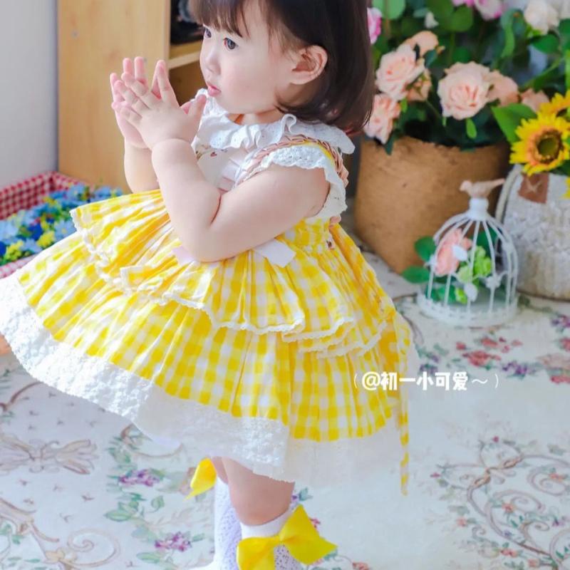 Đầm Công Chúa Tay Ngắn Họa Tiết Kẻ Sọc In Hình Thỏ Peter Phong Cách Lolita Mùa Hè Cho Bé Gái