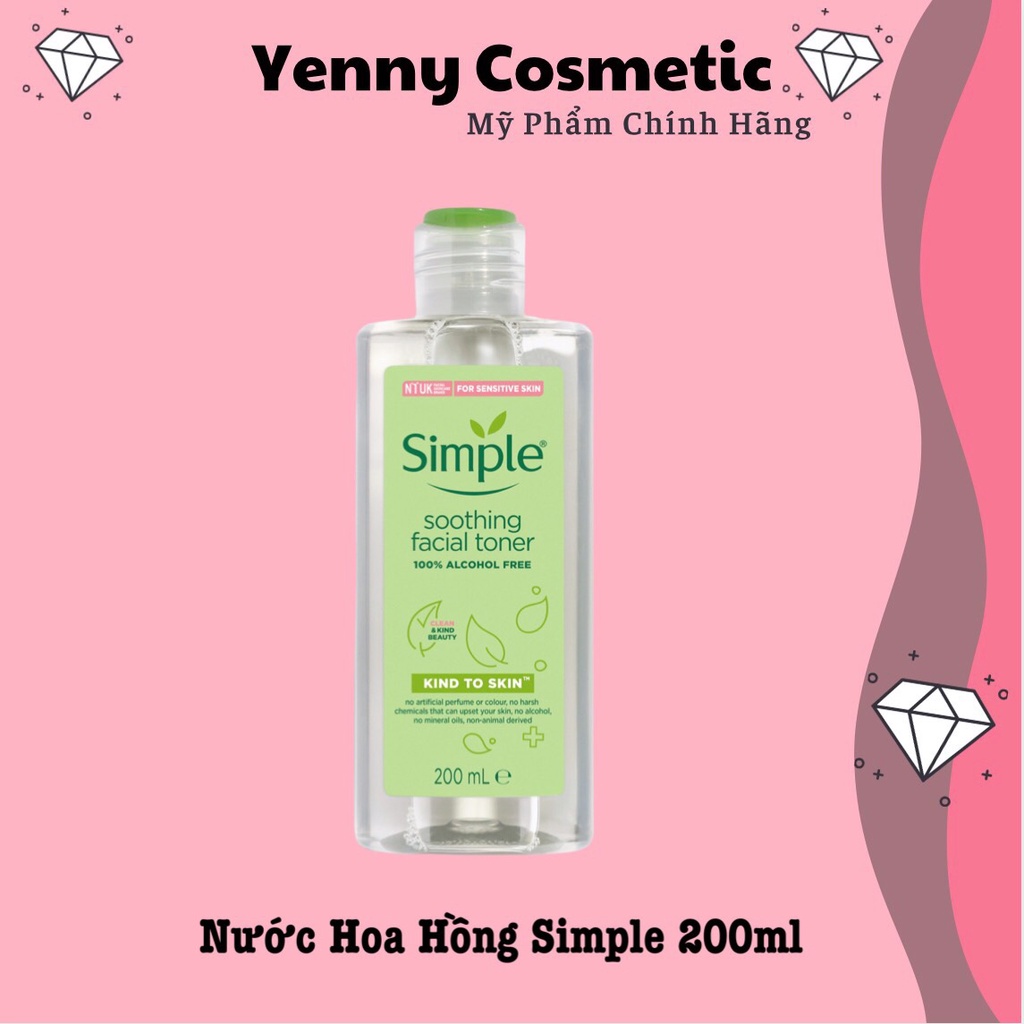 Nước Hoa Hồng Simple Soothing Facial Toner 200ml