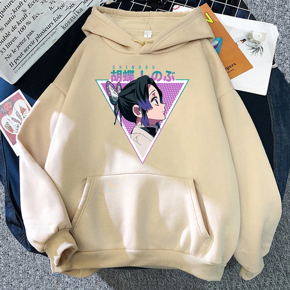 Áo Hoodie Mùa Đông In Hình Nhân Vật Anime Demon Slayer Shinobu Dễ Thương Phong Cách Harajuku Cho Nữ