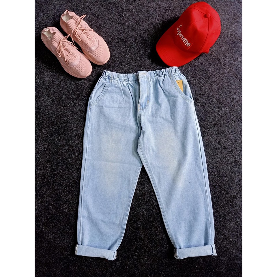 [Bigsize] Quần baggy jean nữ mẫu rách suông lai tua đắp vải hình ngôi sao