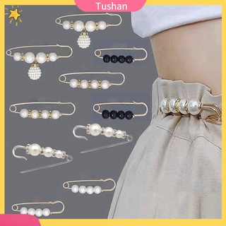 Ghim cài áo hình bông hoa đính đá và ngọc trai nhân tạo thời trang
