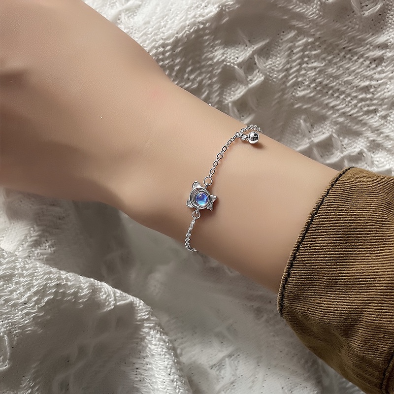 Vòng tay nữ thời trang dễ thương mèo Moonstone Hàn Quốc
