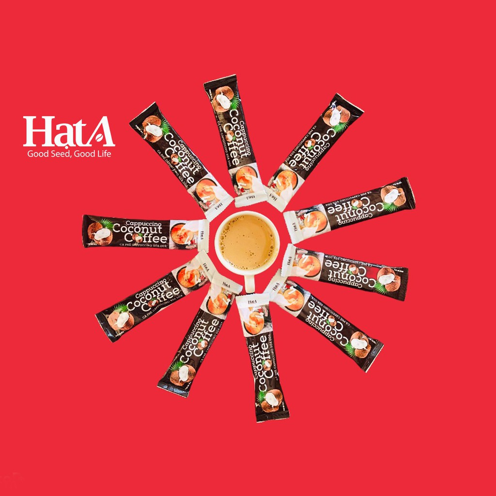 [10 gói] Cà phê hòa tan Cappuccino Hạt A Cafe 4in1 vị sữa dừa tự nhiên