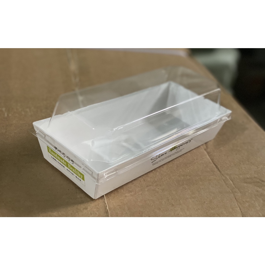 combo 50 hộp giấy hình chữ nhật màu trắng Nắp Pet Trong kt 19,5 x9cm