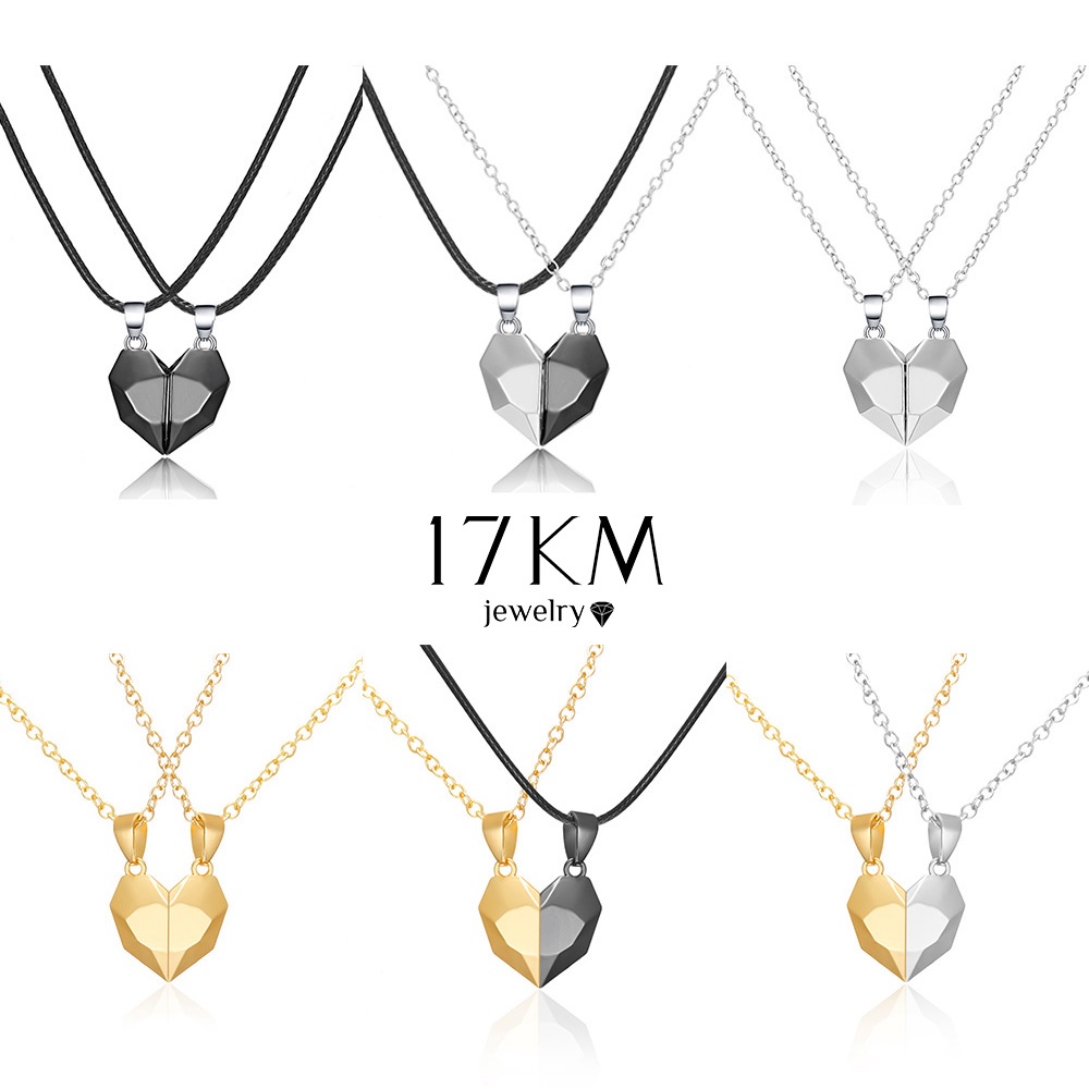 Vòng cổ 17KM mặt hình trái tim nam châm thời trang cho nữ