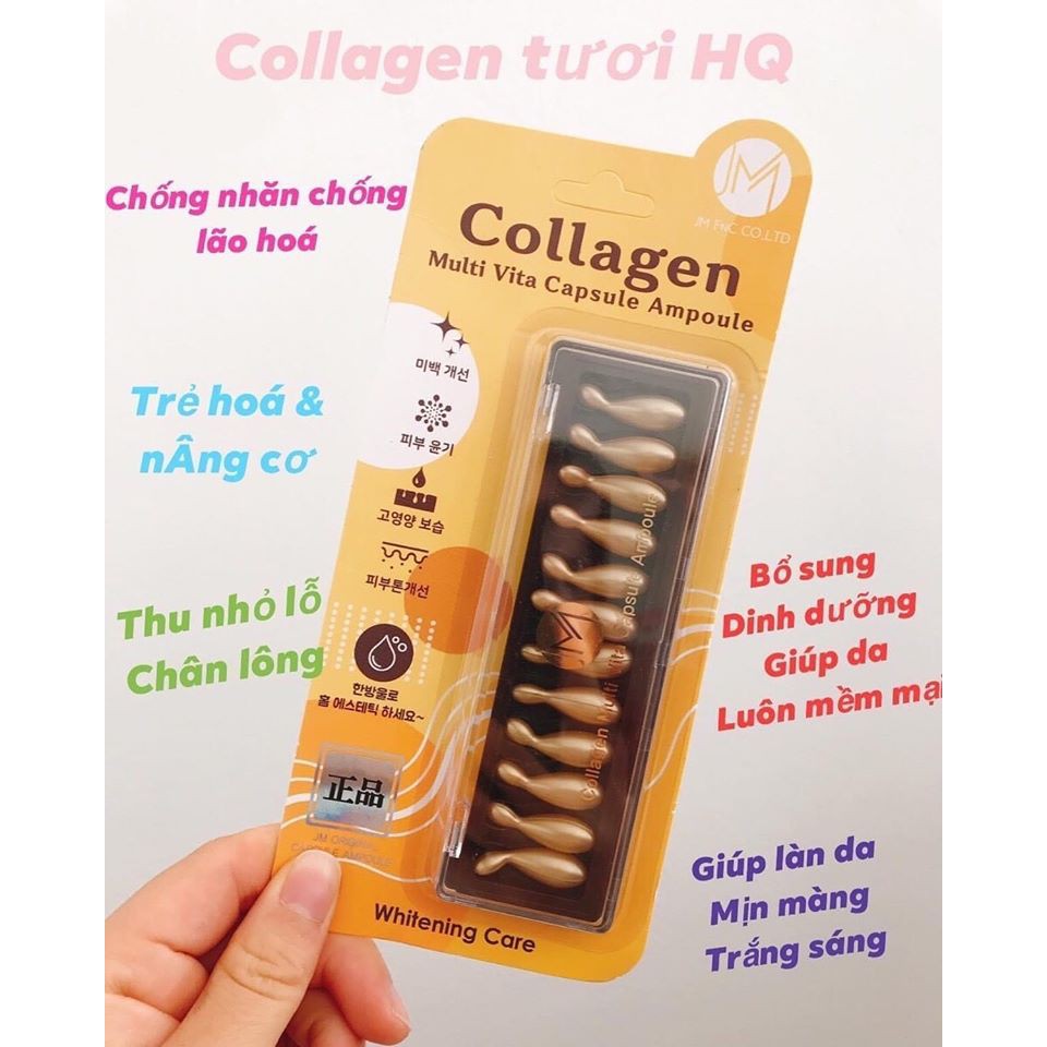 (Vỉ 12 viên) Collagen tươi chống lão hóa JM Collagen Multi Vita Capsule Ampoule (12 viên x 400mg)