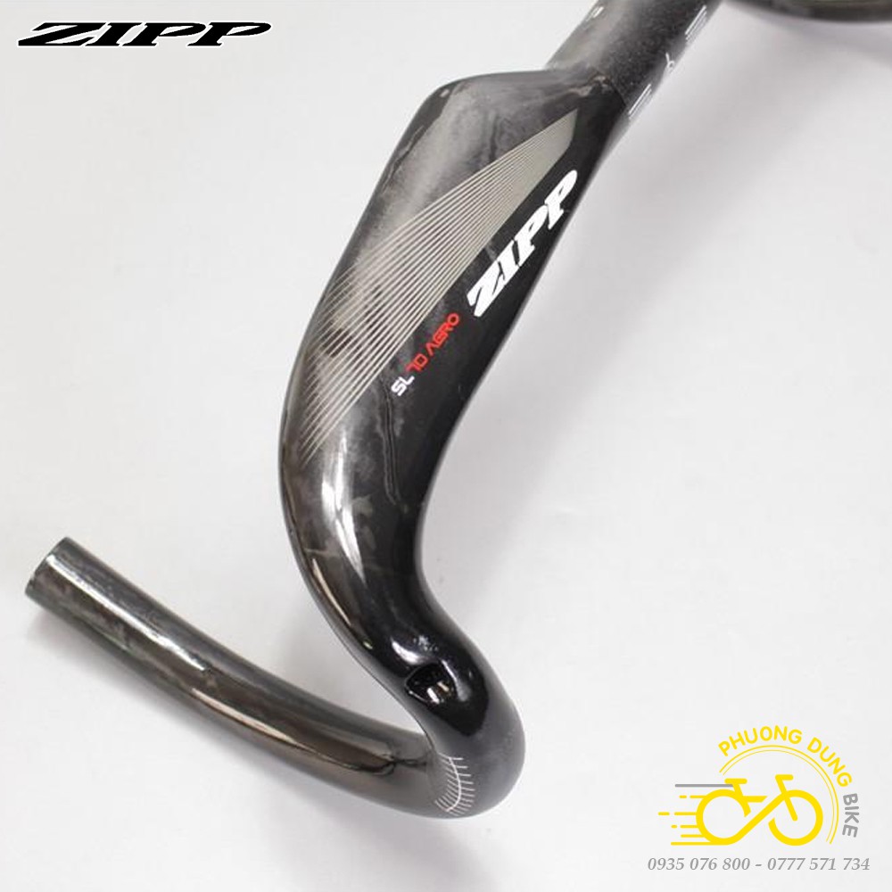 Ghi đông dẹp xe đạp road Carbon ZIPP 400 / 420 / 440 x 31.8mm (Bóng)