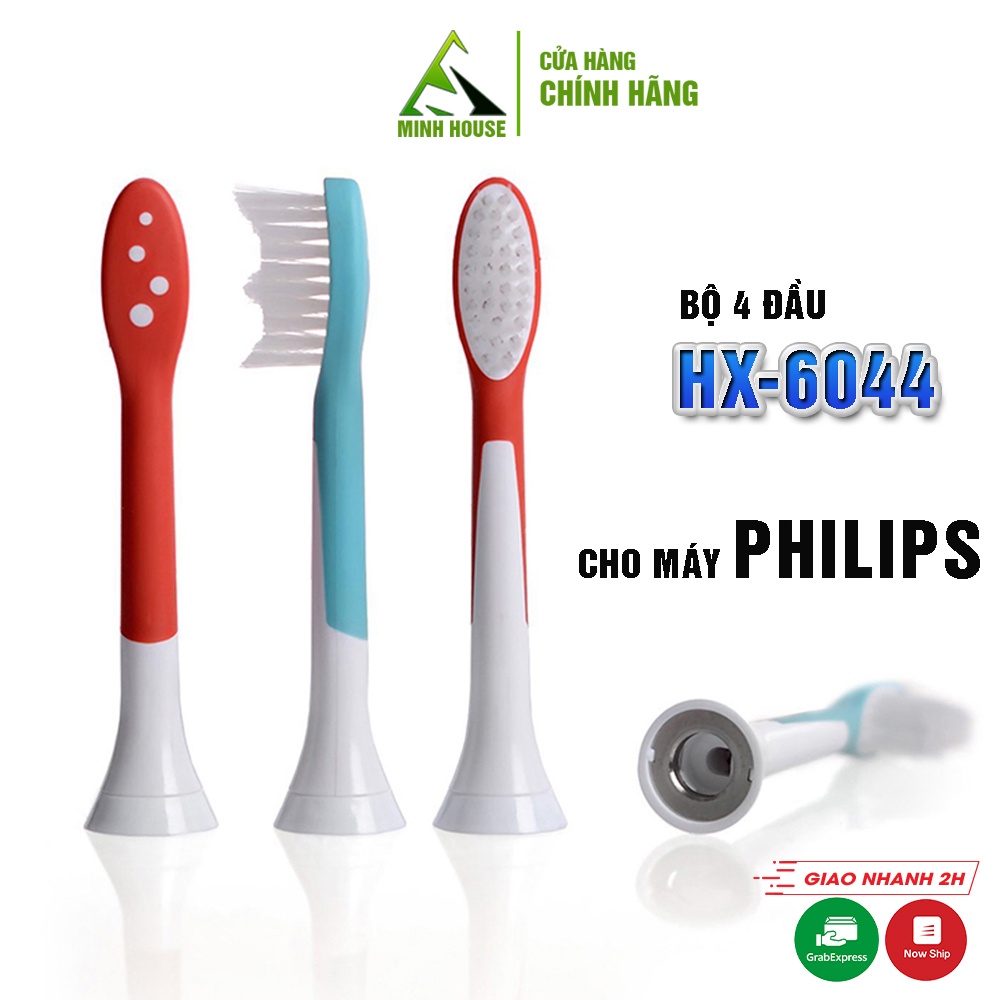 Cho máy Philips Sonicare, C2 HX-6044 Optimal Plaque Control, Bộ 4 đầu bàn chải đánh răng điện Minh House