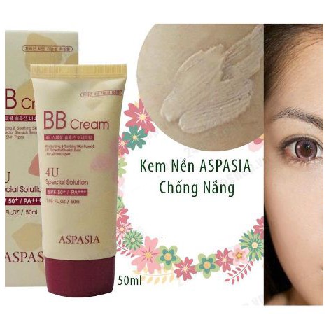 Kem nền chống nắng Aspasia 4U Special B.B Solution Cream SPF50 Pa+++