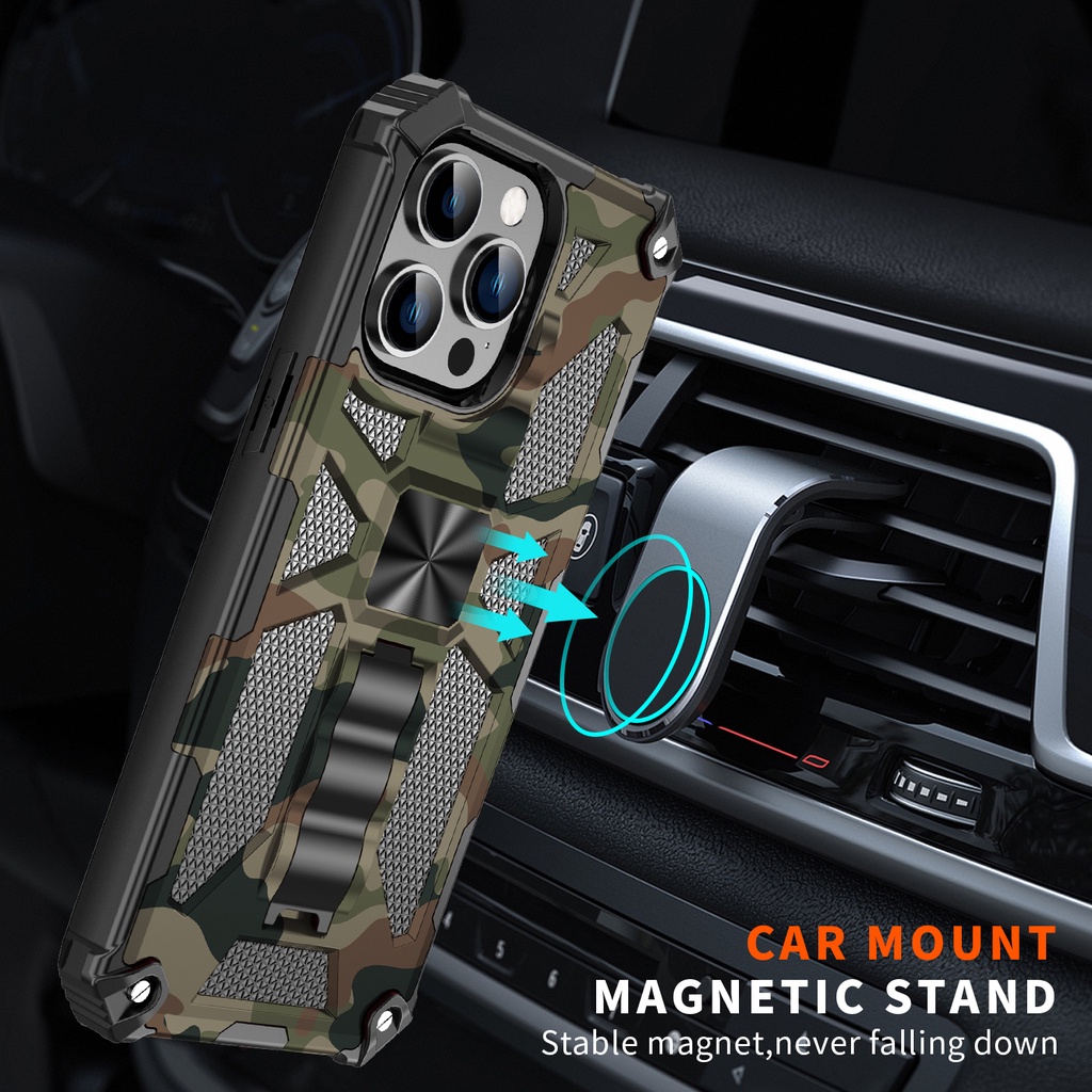 Anti Fall Invisible Magnetic Bracket Camouflage Phone Case For iPhone 6 7 8 6 Plus 7 Plus 8 Plus iPhone X XS XR XS Max iPhone 11 11 Pro Max Camera Protection Cover