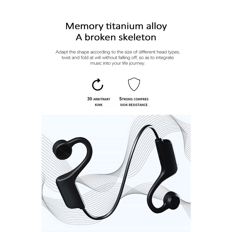 Tai nghe không dây 5.0 Truyền Âm Qua Xương Chống Nước Hỗ Trợ Thẻ Nhớ