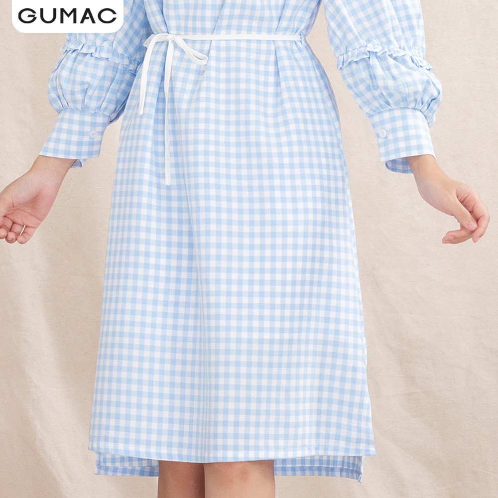 [Mã WAGU12 giảm 20% tối đa 50k đơn 150k] Đầm caro suông tay phồng DA1016 GUMAC | BigBuy360 - bigbuy360.vn
