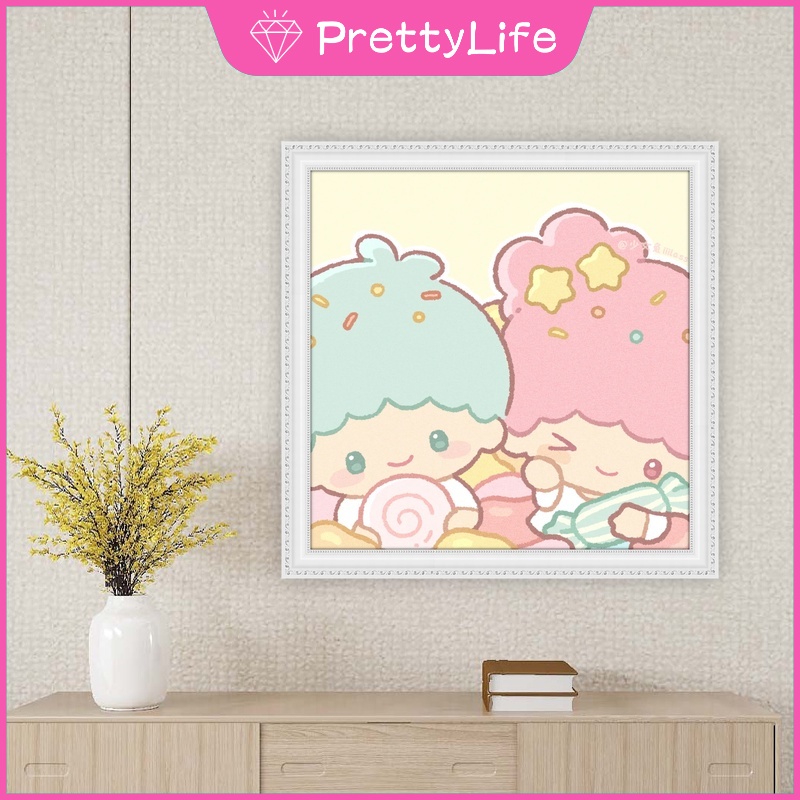 Bộ Tranh Đính Đá 5D Tự Làm Hình Nhân Vật Hoạt Hình Hello Kitty 40x40cm Trang Trí Nhà Cửa