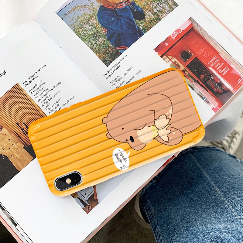 Ốp điện thoại silicone vân nổi in hình gấu dễ thương cho Iphone 6/7/8/6s/6sp/6p/7p/8p/X/XS/XR/XS MAX | BigBuy360 - bigbuy360.vn