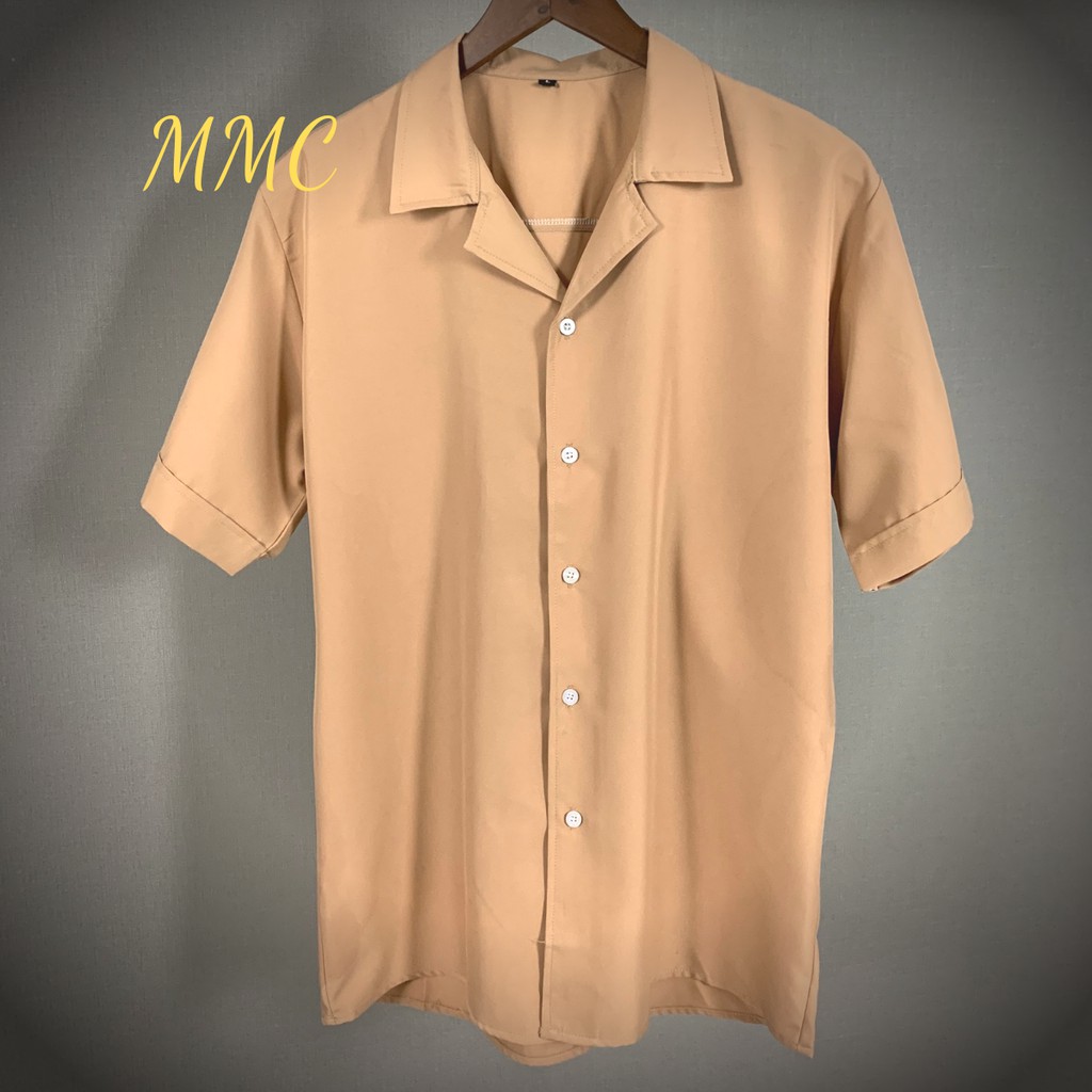 Áo sơ mi tay ngắn nam nữ form rộng cổ vest, áo sơ mi cộc tay unisex chất vải lụa giãn, mềm mại thương hiệu MMC - SMV | BigBuy360 - bigbuy360.vn