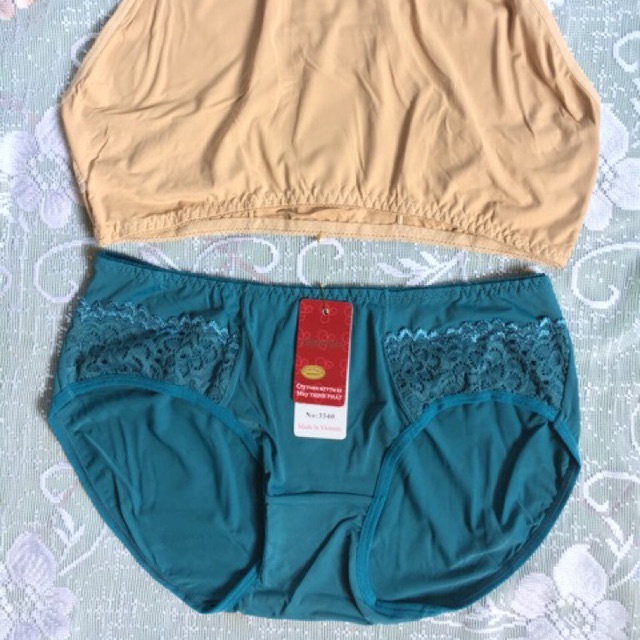 Set 5 Quần lót nữ size lớn Thịnh Phát, quần chíp nữ thun lạnh phối ren